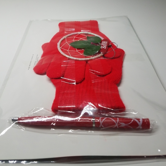 Christmas Red Gloves, Ornament and Pen - Picture 2 of 5